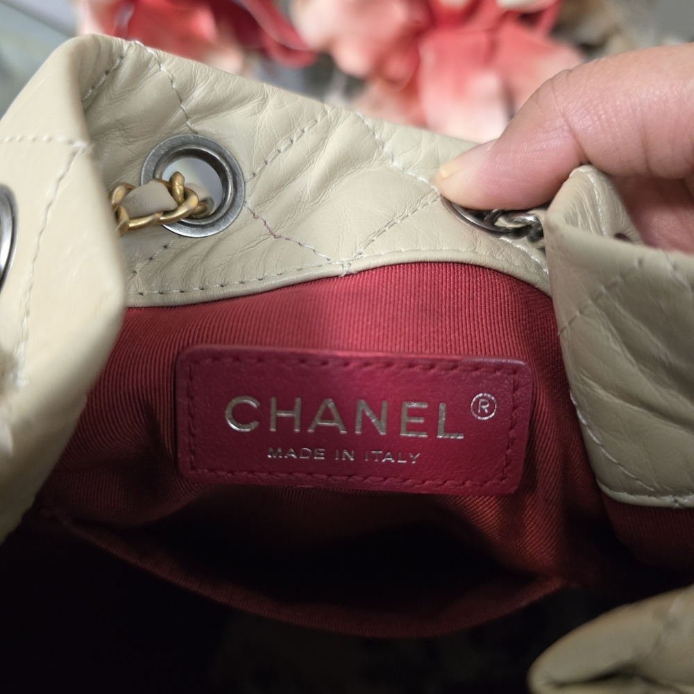 Chanel Beige Aged Calfskin Quilted Gabrielle Backpack - Picture 9 of 12